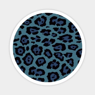 blue cheetahprint pattern rockabilly rockabella fifties punk burlesque 50s retro Magnet